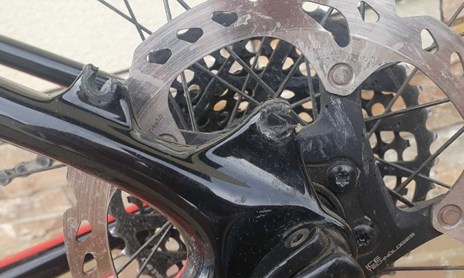 Disco de freio gasto de bicicleta