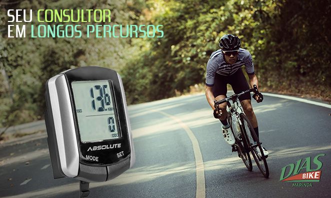Ciclista em rodovia com escritas ao lado "sem consultor em longos percursos"