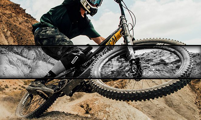 Ciclista fazendo manobras na montanha