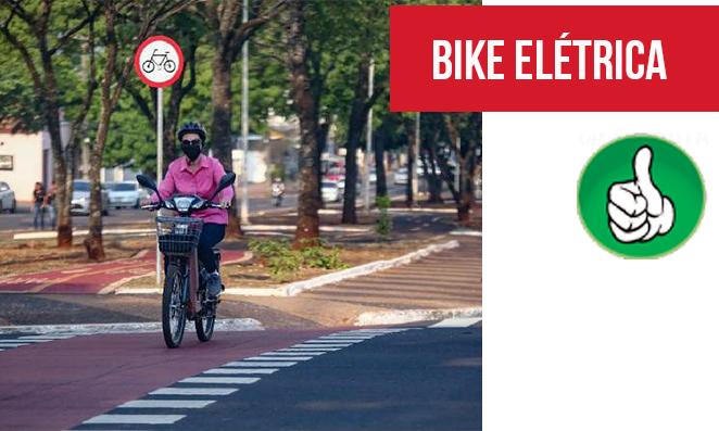 Bicicleta elétrica numa ciclovia