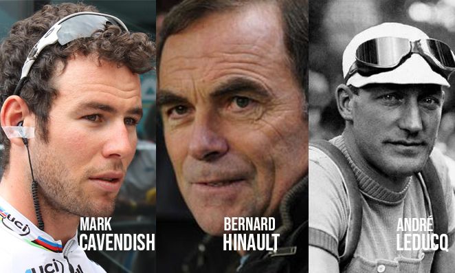 Mark Cavendish, Bernard Hinault e André Leducq