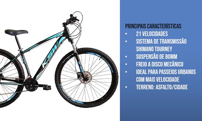 Bicicleta com ficha técnica