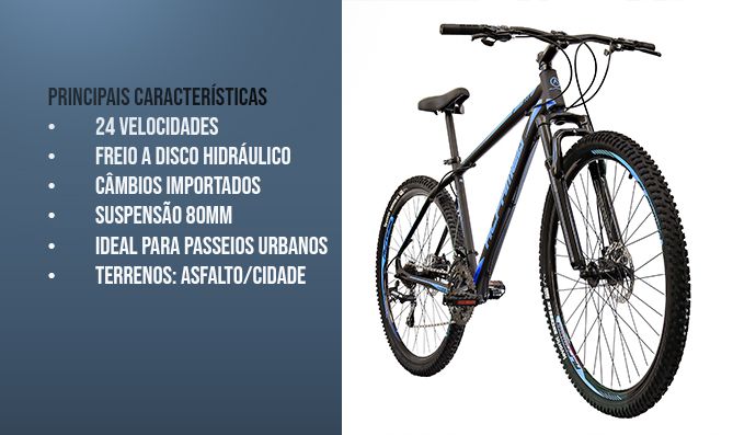 Bicicleta com ficha técnica