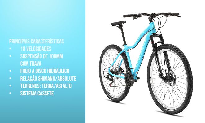 Bicicleta com ficha técnica