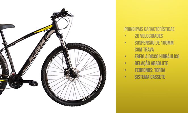 Bicicleta com ficha técnica