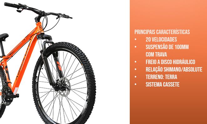 Bicicleta com ficha técnica