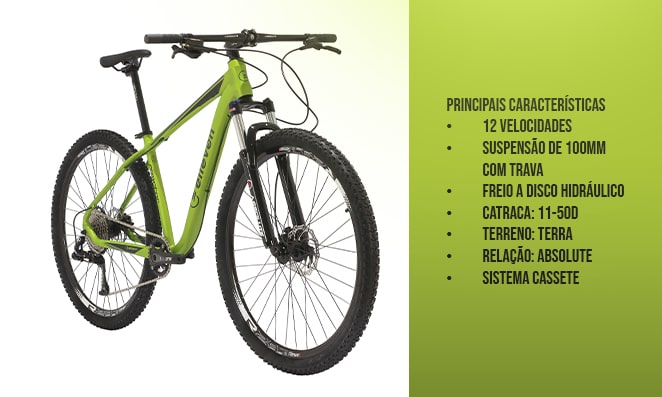 Bicicleta com ficha técnica