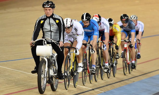 05 Keirin Início de uma prova de Keirin de ciclismo