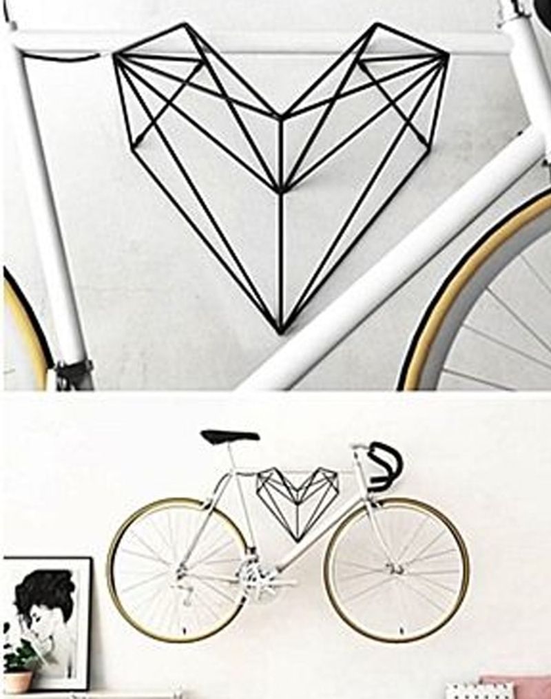 4 suporte de arame para bicicleta enferrujada