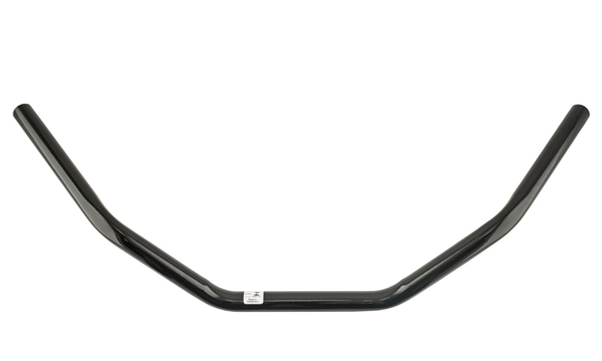 Guidão do tipo cruiser de bicicleta na cor preto e fundo branco