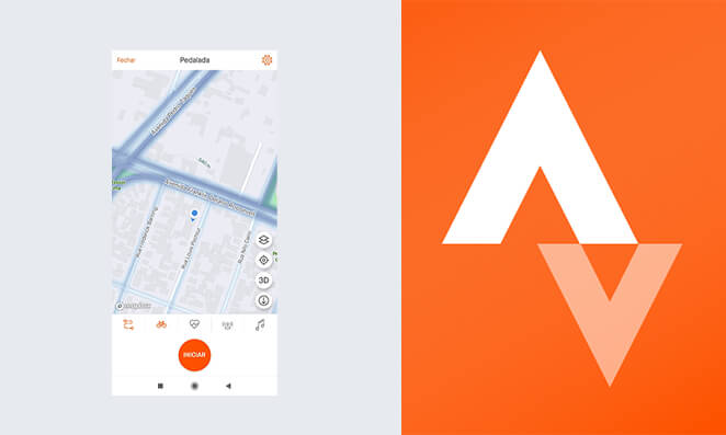 Mapa com localização do aplicativo Strava