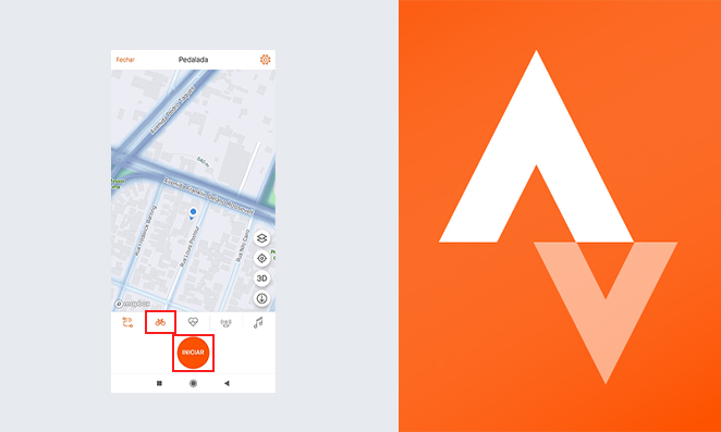 Tela do aplicativo Strava mostrando o botão Iniciar
