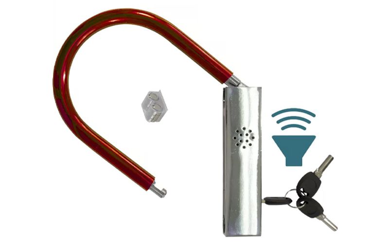 06 cadeado com alarme Cadeado de bicicleta em forma de u com alarme